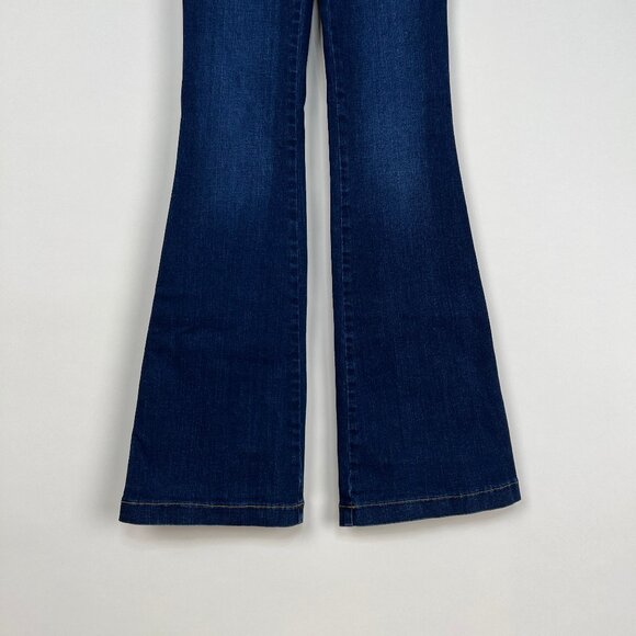 Spanx Denim Flare Jeans Full Length High Rise Waisted Vintage Retro Bell Bottoms - Picture 7 of 12